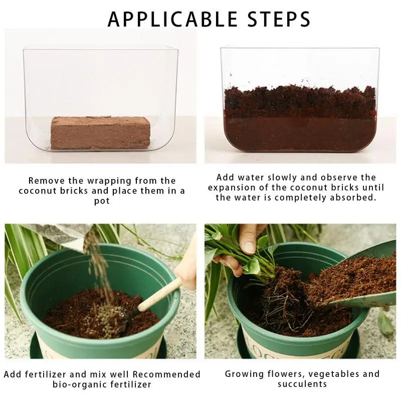 Organic Compressed Coco Coir Brick Coconut Peat Plant Grow Nutritious Soil Coconut Coir Compound Fertilizer Coconut Fiber Husk