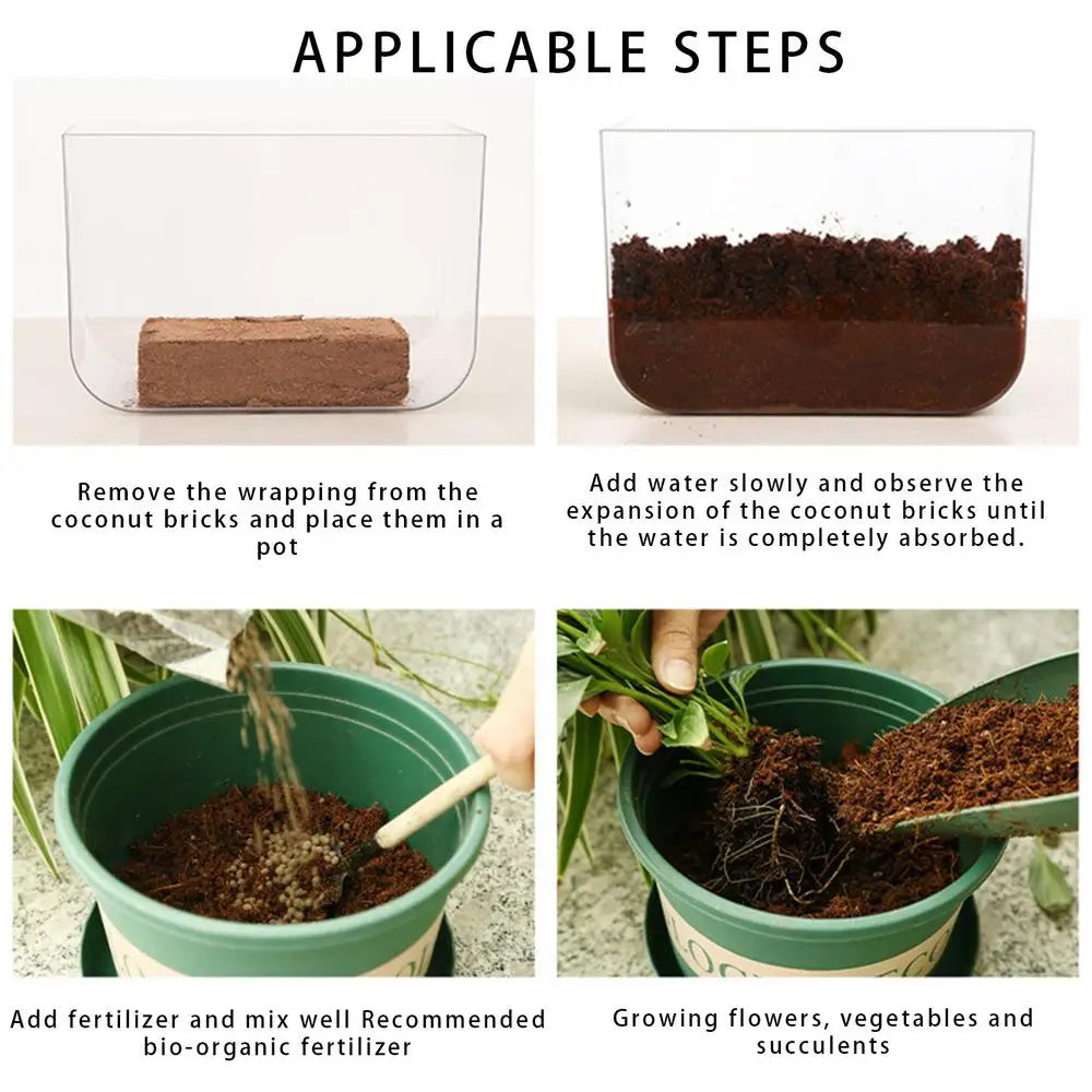 Organic Compressed Coco Coir Brick Coconut Peat Plant Grow Nutritious Soil Coconut Coir Compound Fertilizer Coconut Fiber Husk